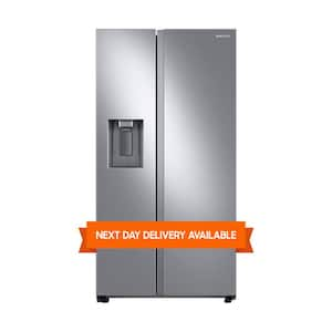 36 in. 27.4 cu. ft. Side by Side Refrigerator in Fingerprint Resistant Stainless Steel Standard Depth