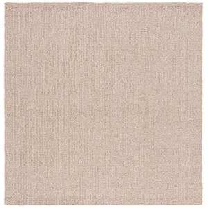 Abstract Light Brown 6 ft. x 6 ft. Classic Marle Square Area Rug