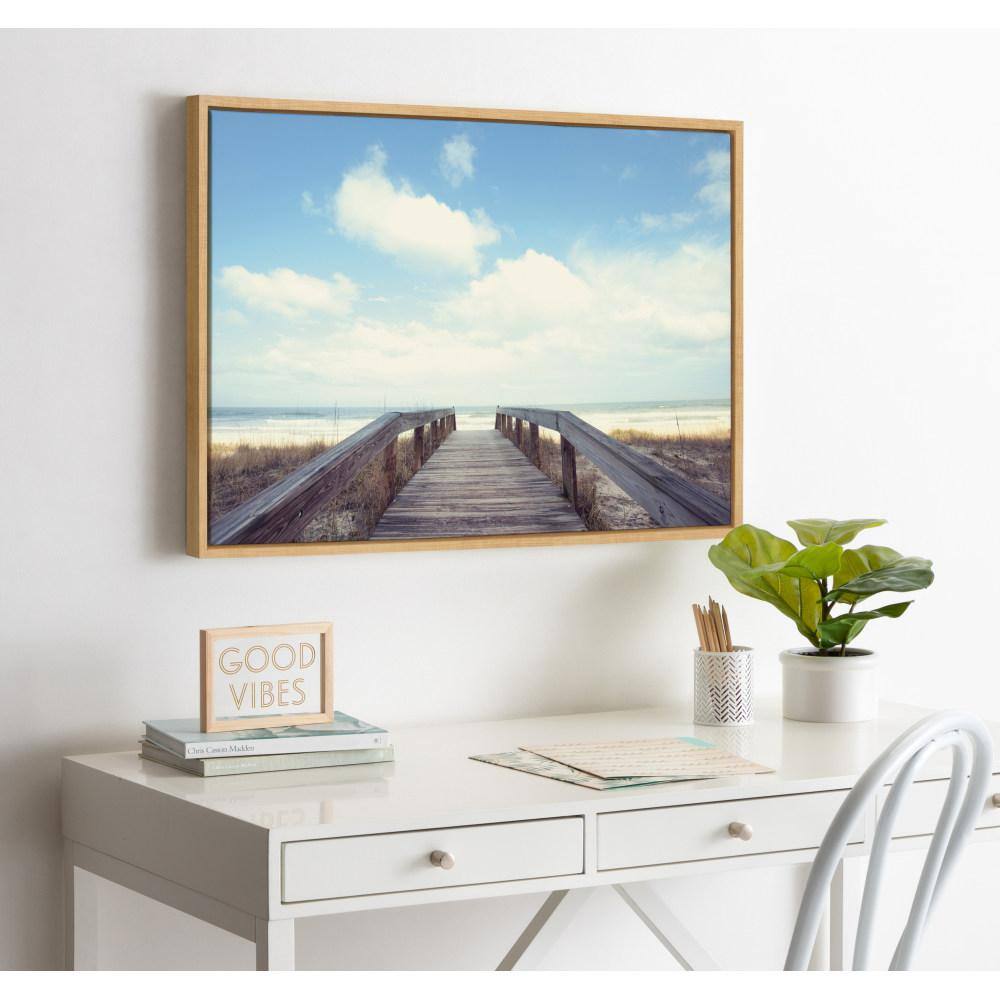 Sylvie Natural Framed Beach Canvas Print, 27" x 36"