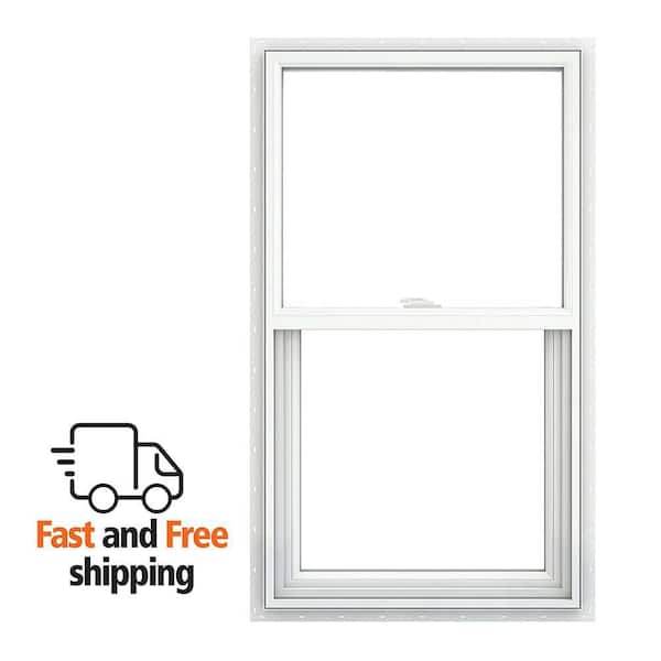 V-2500 Series 35.5 in. x 59.5 in. Single Hung Vinyl Low-E White Nail Fin Frame New Construction Tilt-In Window