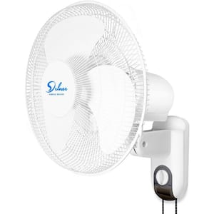 16 in. 3-Speed Mounted Wall Fan in White with Tilt Adjustable