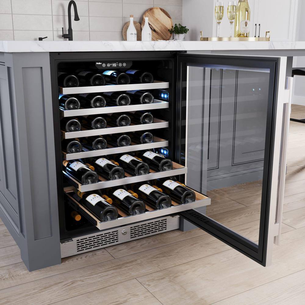 Stainless Steel 53-Bottle Single Zone Wine Refrigerator