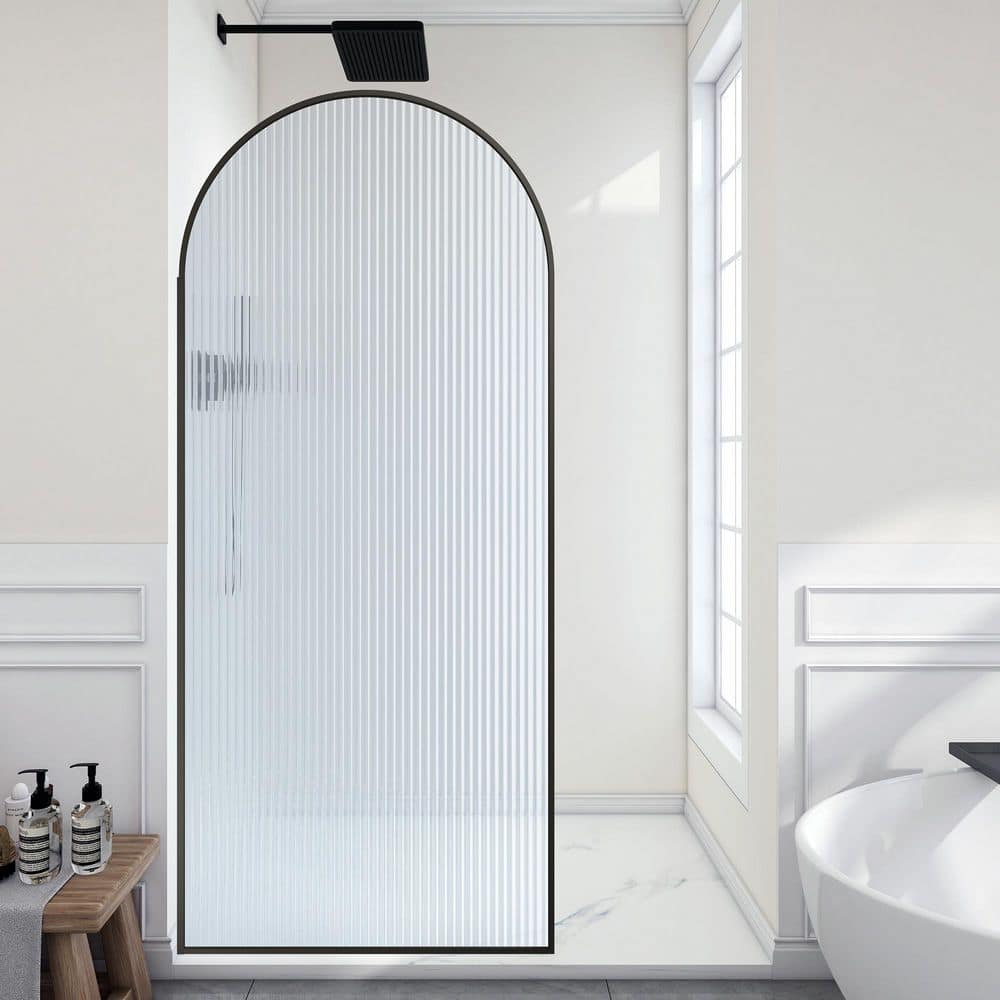 ANZZI Ember Series 34 in. W x 78 in. H Fixed Framed Shower Door in