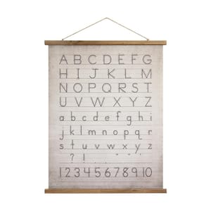 1 Piece Unframed Canvass Scroll Textual Art People Alphabet & Numbers Poster with Jute Hanger 39 in. x 31 in.