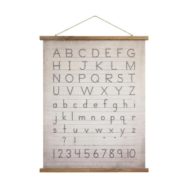 3R Studios 1 Piece Unframed Canvass Scroll Textual Art People Alphabet & Numbers Poster with Jute Hanger 39 in. x 31 in.