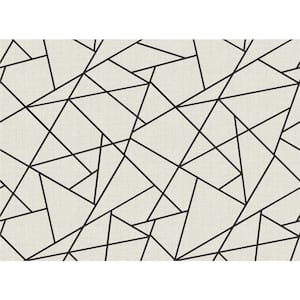 Dove Grey Novelty Modern Lines Black On Wall Mural