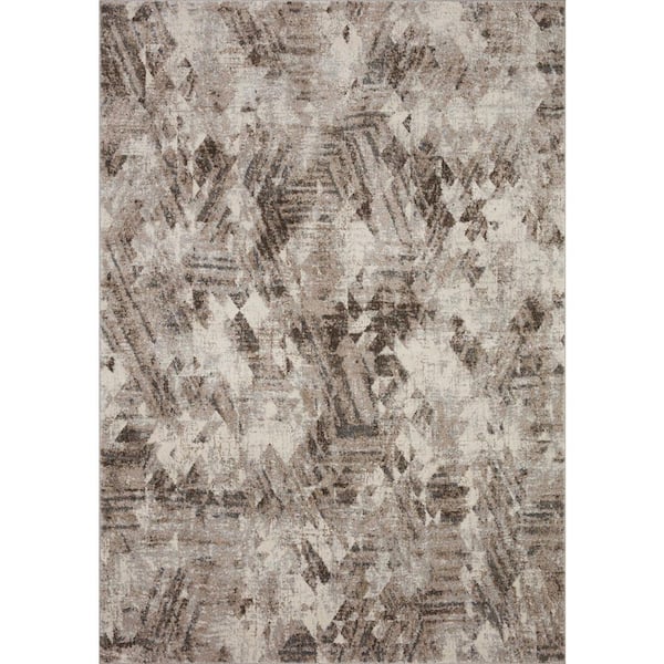LOLOI II Austen Natural/Mocha 5 ft. 3 in. x 7 ft. 7 in. Modern Abstract Area Rug