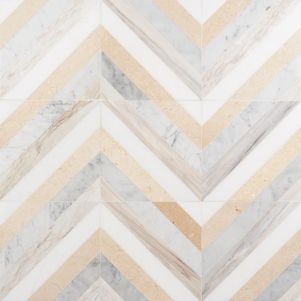 Ivy Hill Tile Chelsea Beige 4 in. x 0.43 in. Polished Marble Tile Sample