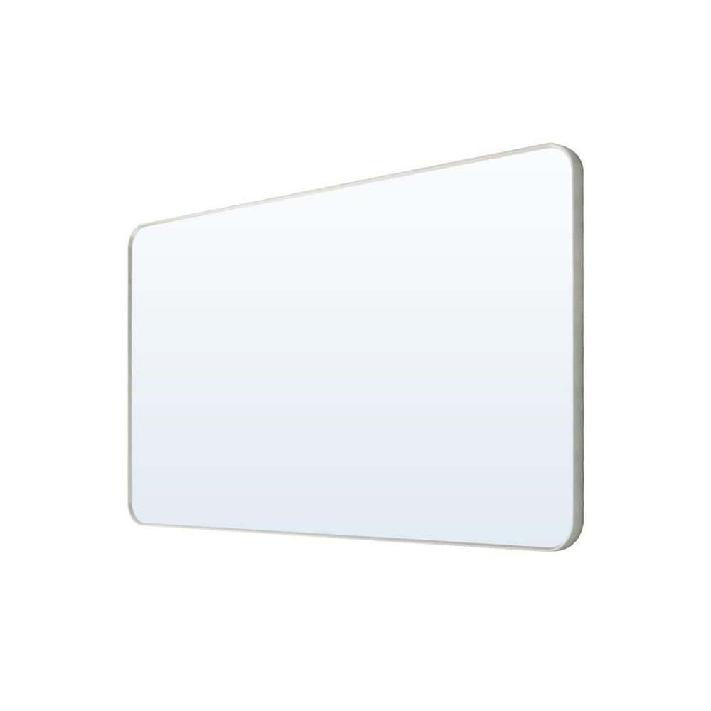 55 in. W x 32 in. H Rectangular Aluminum Framed Wall Bathroom Vanity Mirror in Brushed Nickel Large Hanging Mirrors price history on PriceWatchPro