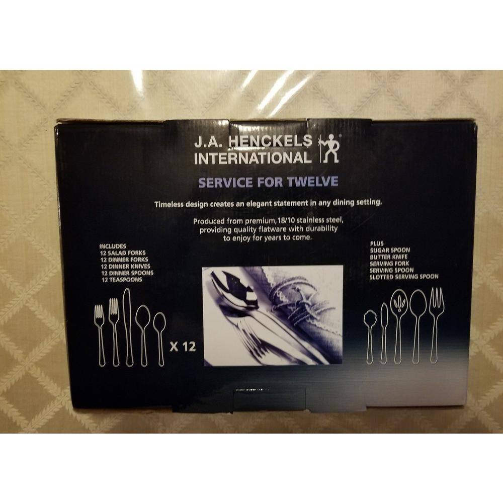 HENCKELS Alcea Flatware Set, 65-Piece, Silver