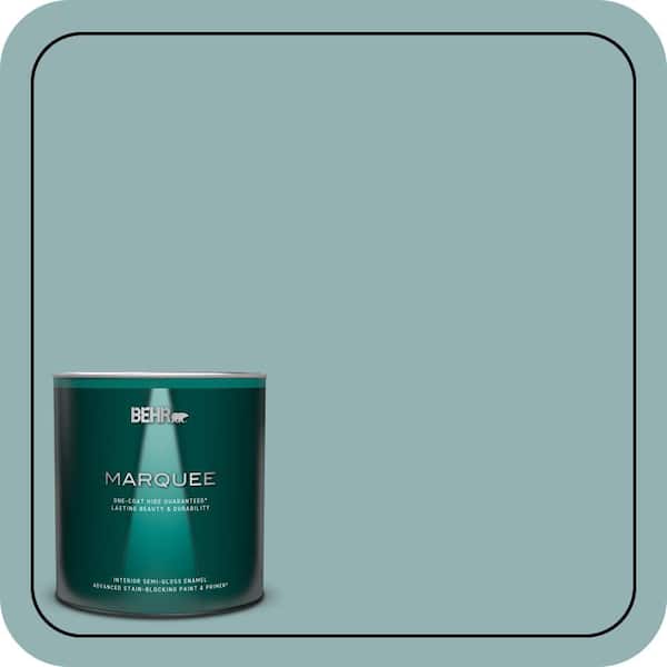 BEHR MARQUEE 1 qt. #500F-5 Gulf Winds Semi-Gloss Enamel Interior Paint & Primer