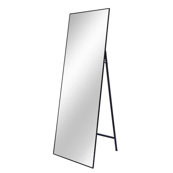 Unbranded 22 in. W x 65 in. H Rectangular Aluminum Framed Wall Bathroom Vanity Mirror in Black
