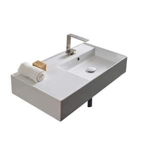 Teorema Wall Mounted Bathroom Sink in White