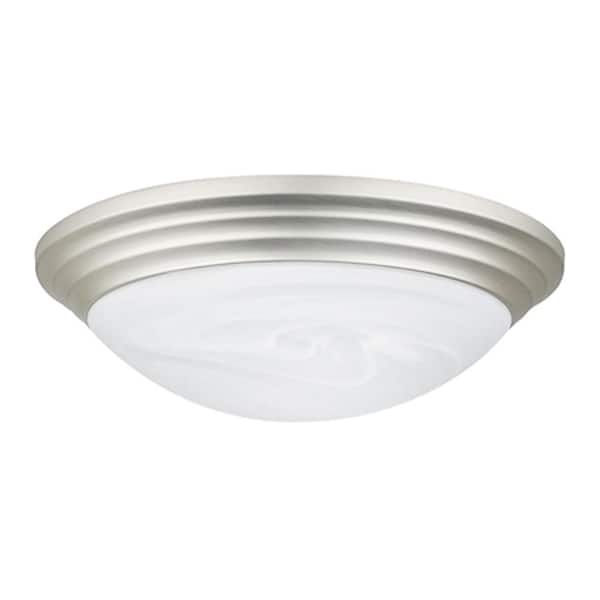Unbranded Amiel 11.5 in. 1-Light Oil Rubbed Bronze Flush Mount Lighting with Frosted Glass Shade and No Bulbs Included (1-Pack)