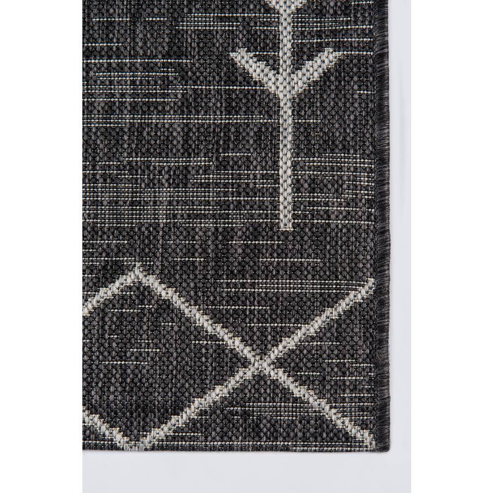 Charcoal Geometric Washable Synthetic Runner Rug 2' x 6'