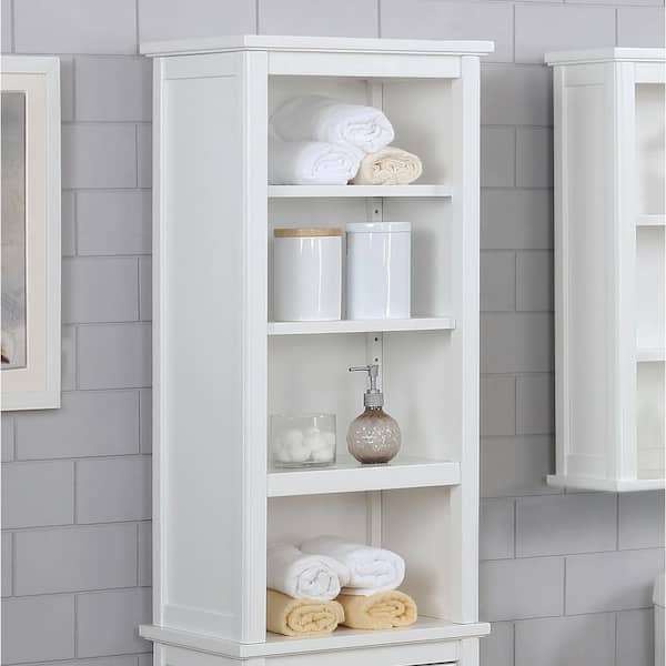 Dorset 17 in. W x 36 in. H Freestanding Shelving Hutch in White