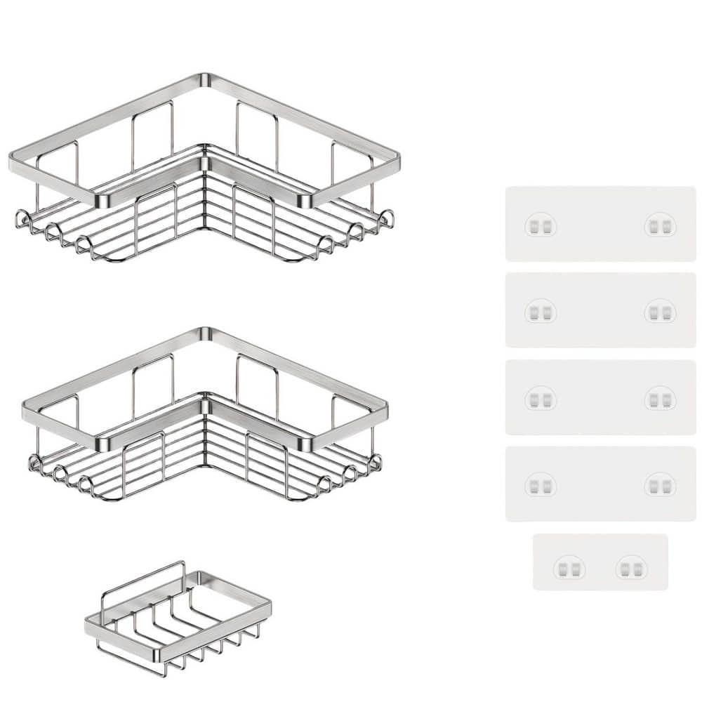 9.45 in. W x 2.55 in. H x 9.45 in. D Stainless Steel L-Shaped Shelf in Silver, Rust-Proof and Thicker Solid Frame price history on PriceWatchPro