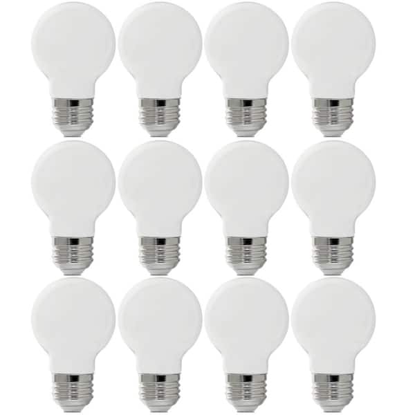 Feit Electric 60-Watt Equivalent G16.5 Globe Dimmable Filament White Glass E26 LED Vintage Edison LIght Bulb, Daylight 5000K (12-Pack)