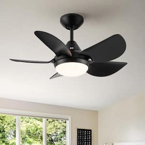 30 in. Indoor 3-Speed Integrated LED Lighting Ceiling Fan with ABS Blade in Matte Black