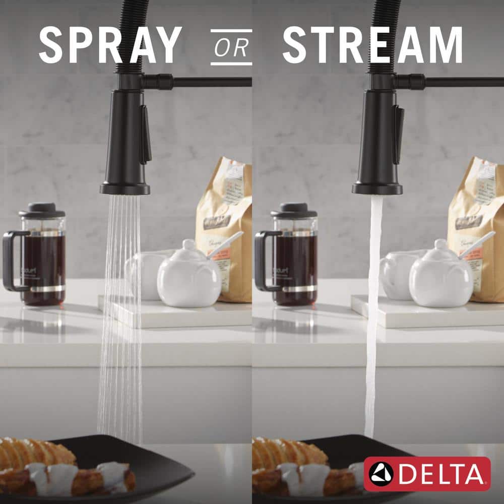 Matte Black Commercial Style Kitchen Faucet with Pull Down Sprayer