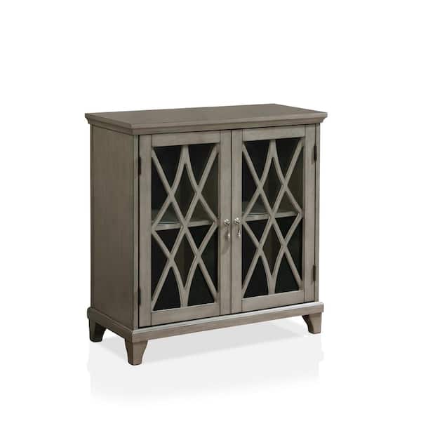 Furniture of America Buckey Gray Accent Cabinet with 2-Shelf