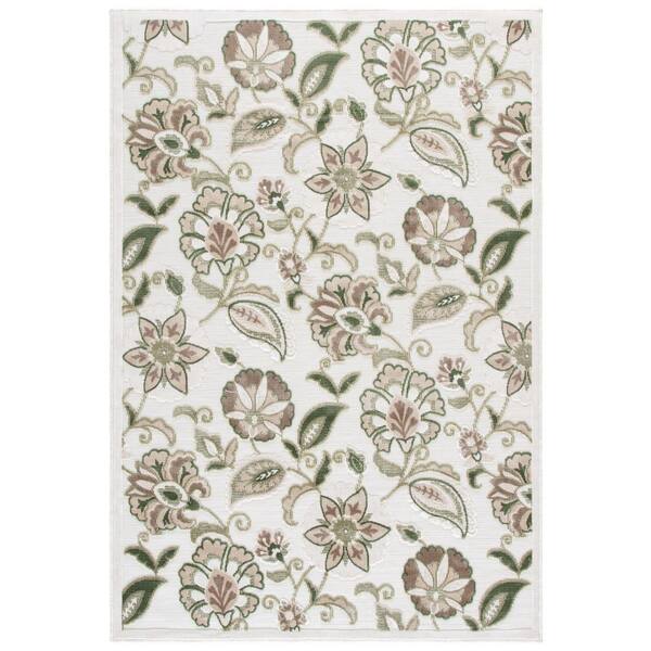 Cabana 4 x 6 Ivory/Green Floral Area Rug