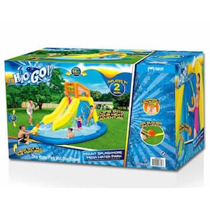 Mount Splashmore Kids Outdoor Inflatable Water Splash Park with Slide