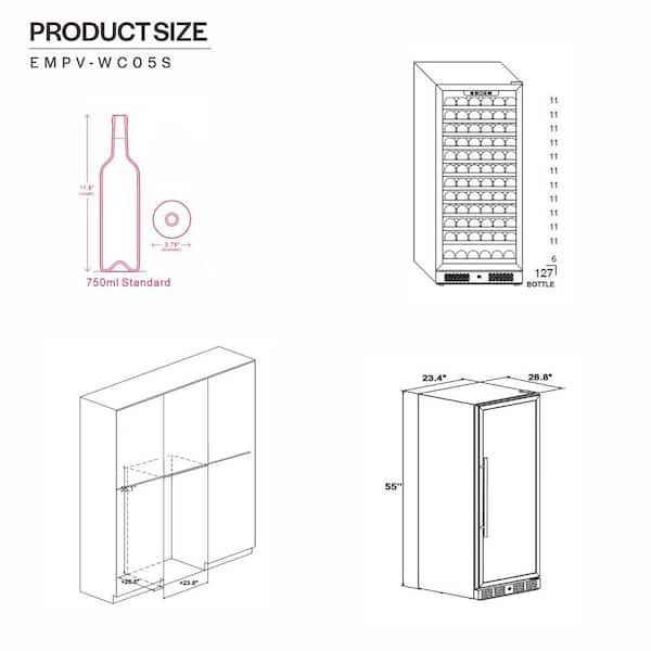 wine chiller dimensions