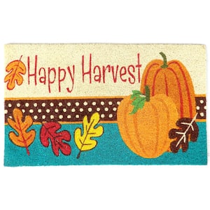 Happy Harvest 18 in. x 30 in. Coir Door Mat