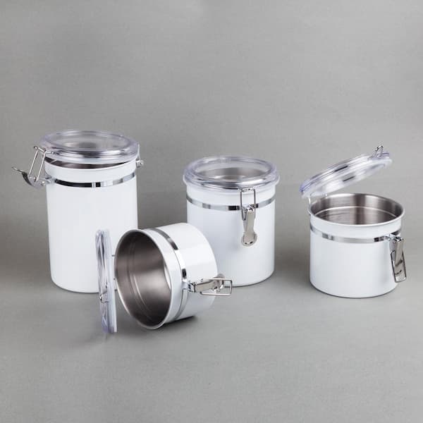 Kitchen Stainless Steel Canister Coffee Powder Organizer Cans Tea Caddy Tools 