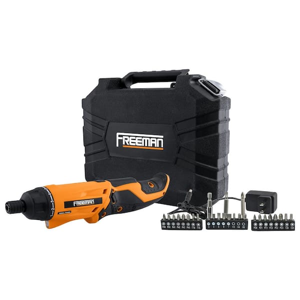 Freeman 3.6 Volt Cordless Screwdriver Kit with Charger, Hex Bits, and Case