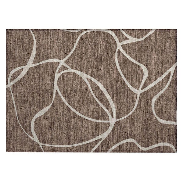 Chantille Machine Washable Indoor/Outdoor Abstract ACN999 Brown 1 ft. 8 in. x 2 ft. 6 in. Area Rug