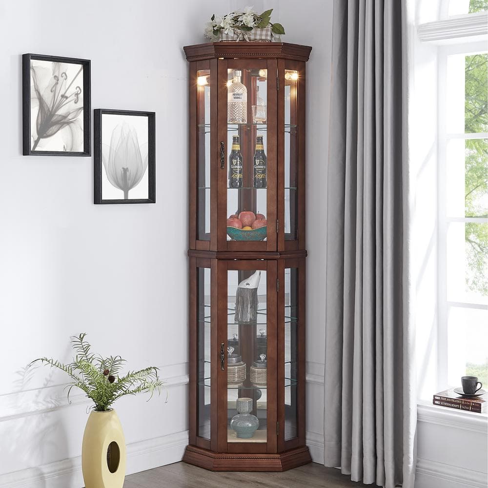 Walnut 6-Tier Curio Display Cabinet - rated 1 stars from 1 reviews