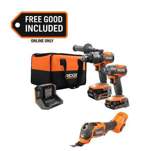 RIDGID 18V Brushless Cordless 2-Tool Combo Kit w/ (2) Batteries