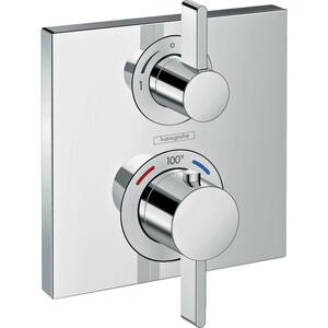 Ecostat Square 2-Handle Shower Trim Kit in Chrome Valve Not Included