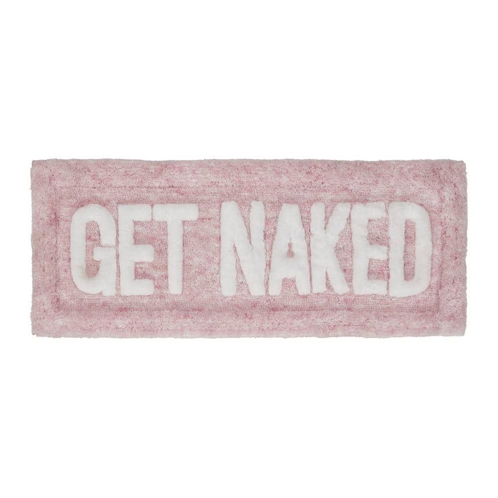 VCNY Home Get Naked 24 in. x 60 in. Blush Pink Typography