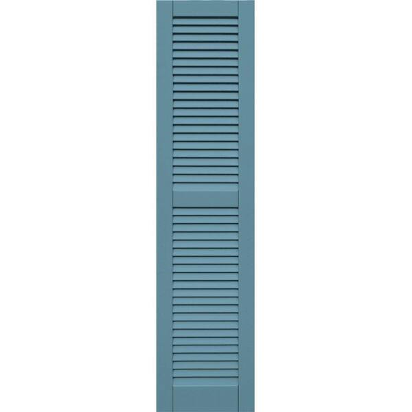 Winworks Wood Composite 15 in. x 63 in. Louvered Shutters Pair #645 Harbor