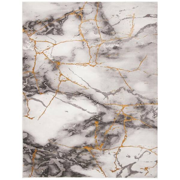 SAFAVIEH Craft Gray/Gold 11 ft. x 15 ft. Distressed Abstract Area Rug