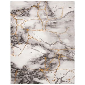 Craft Gray/Gold 8 ft. x 10 ft. Distressed Abstract Area Rug