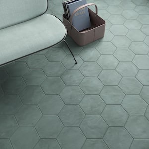 Dash Green Cielo 8.5 in. x 9.84 in. Matte Hexagon Porcelain Floor and Wall Tile (12.66 sq. ft./Case)