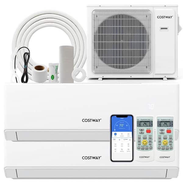 24k BTU 2 Zone 7k 24k BTU 2.6 Ton Mini Split Air Conditioner 23 SEER2 208-230V Wifi