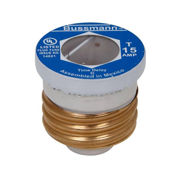 Cooper Bussmann 15 Amp T Style Plug Fuse (4Pack) T15 The Home Depot