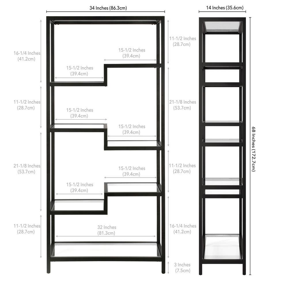 Johann 68" Blackened Bronze Geometric Metal Bookcase
