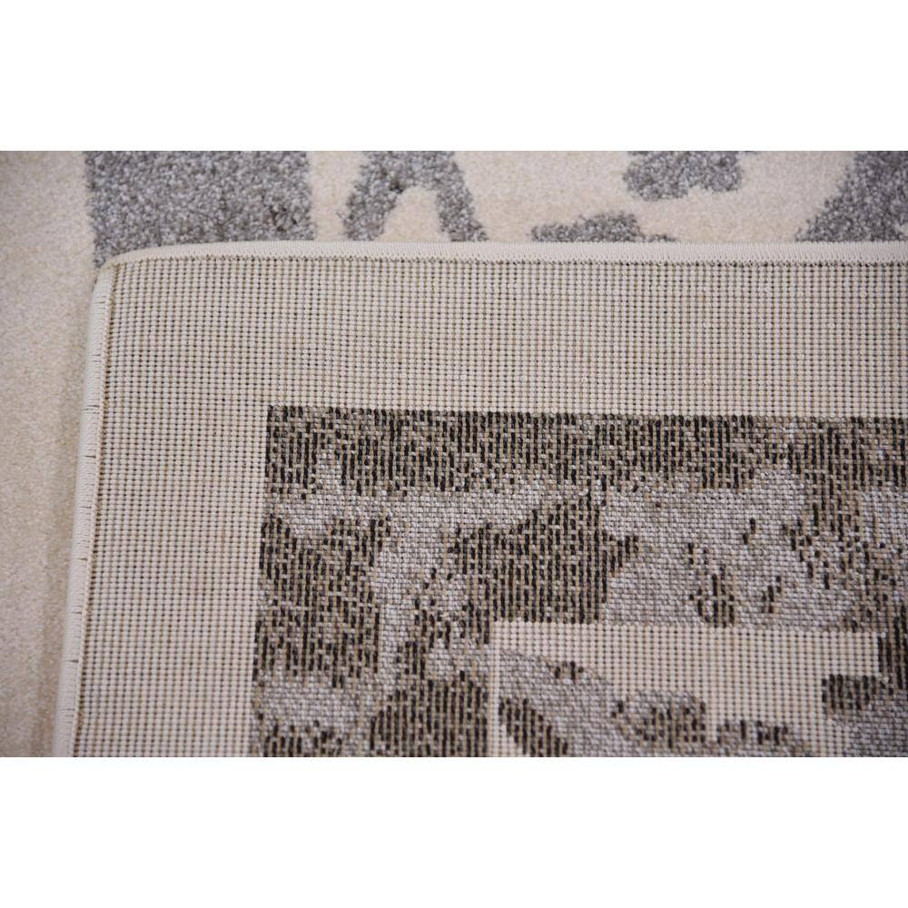 Reversible Gray Synthetic Easy Care Rectangular Rug