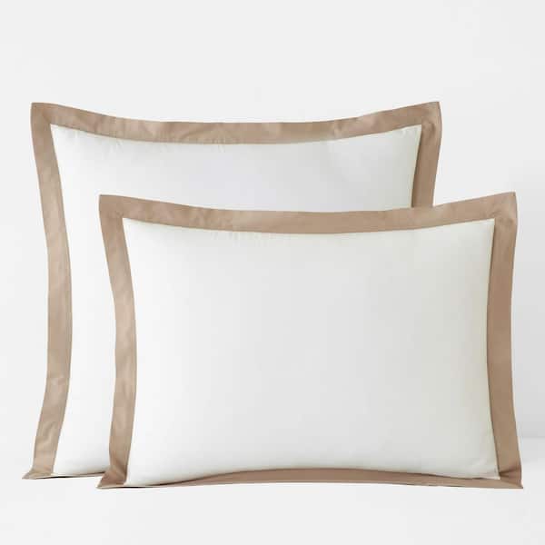 Company Cotton Solid Border Trim Cotton Percale Sham