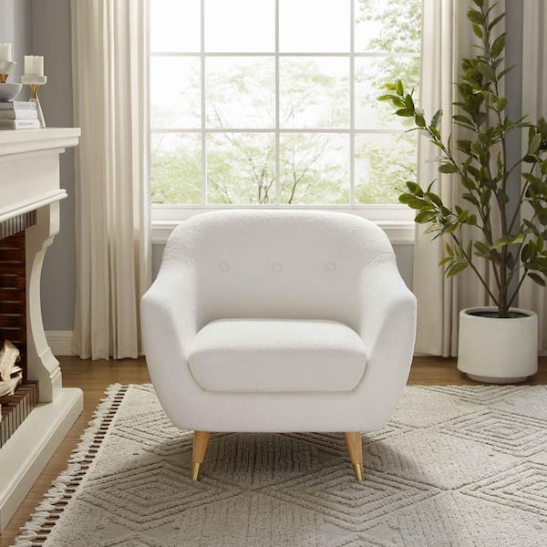MINIMORE Ivy White Sherpa Accent Chair