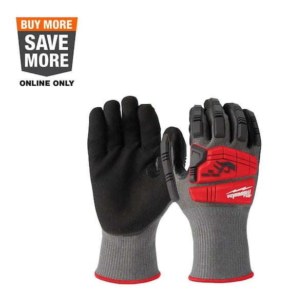 Milwaukee Small Red Nitrile Level 5 Cut Resistant Impact Dipped Work Gloves