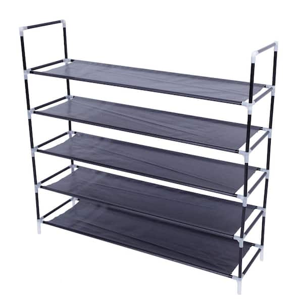 Karl home 37 in. H 25-Pair Black Shoe Rack