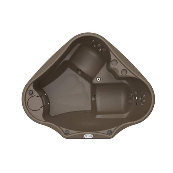 Aquarest Spas Premium 300 2 Person Plug And Play Hot Tub With 20 Stainless Jets Heater Ozone And Led Waterfall In Brownstone Tri Hu2 Bb 5 The Home Depot