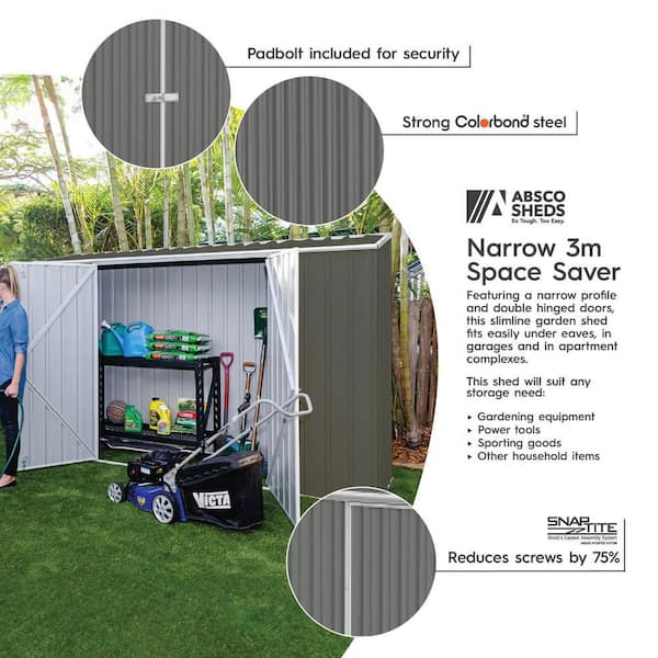 ABSCO Space Saver 10 ft. W x 2.5 ft. D Galvanized Steel Metal Shed